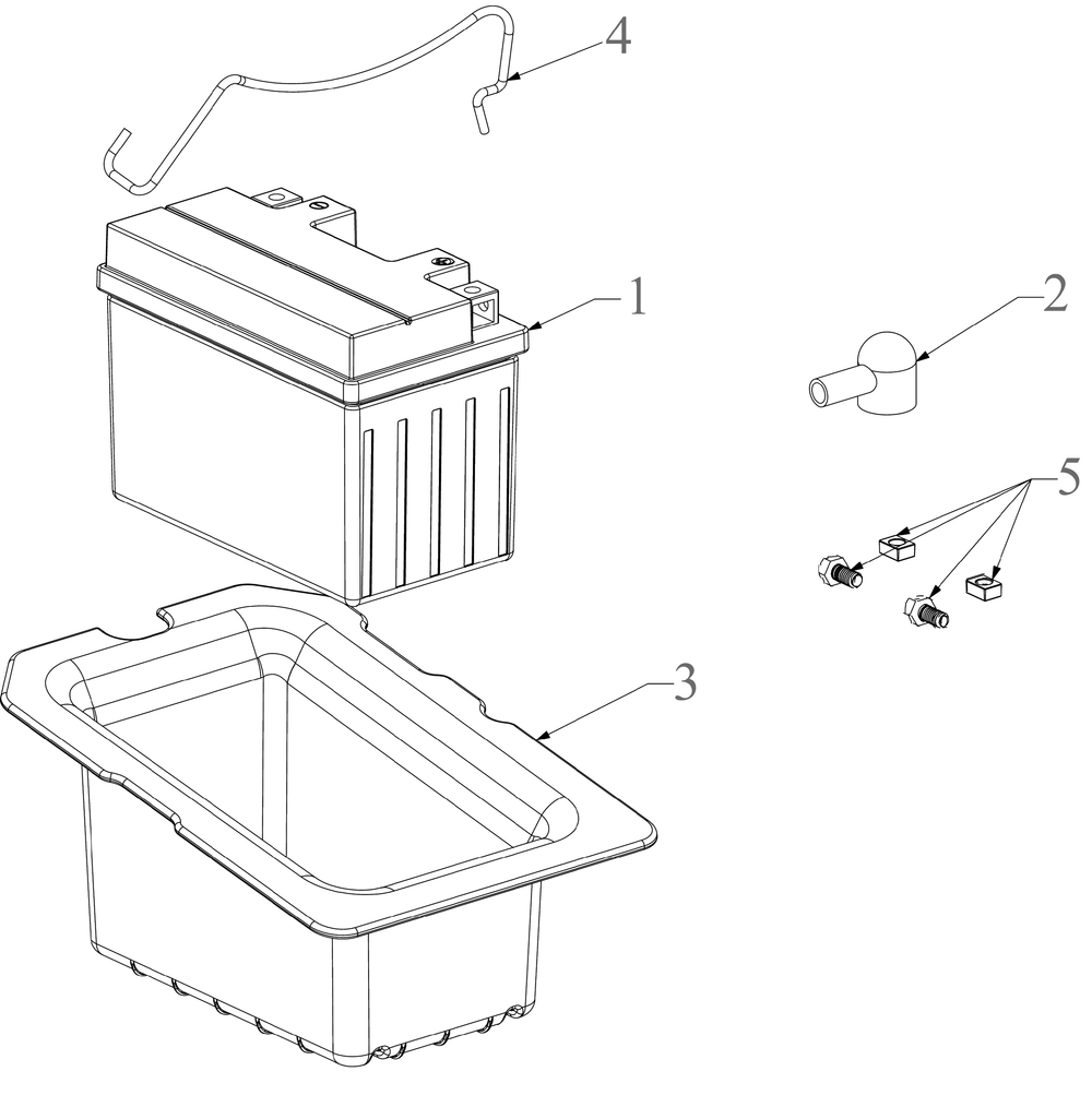 Battery Diagram and Parts List for XT1-LT50KH (13AQA1TLB10)(2023) Cub Cadet Lawn Tractor